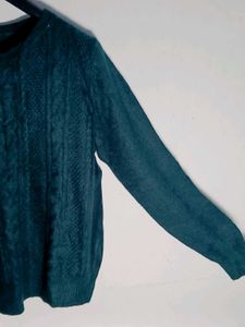 Women's dark Green Cable Knit Sweater