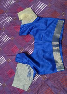 Vibrant Blue Chanderi Silk Saree with Blouse