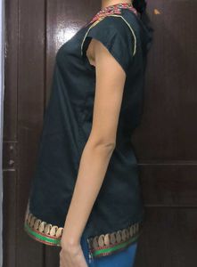 Embroidered Neckline Top