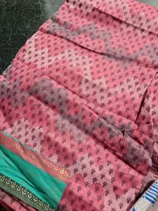 Beautiful Pink &amp; Teal Saree and Blouse