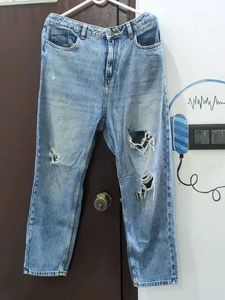 Stylish Ripped Blue Denim Jeans