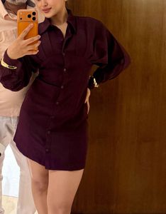 Chic Maroon Wrap Dress
