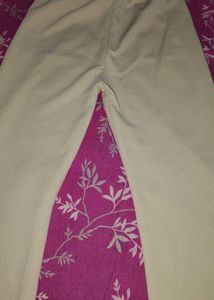 Cream Wide Leg trouser