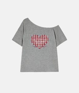 Cute Grey Off-Shoulder Top