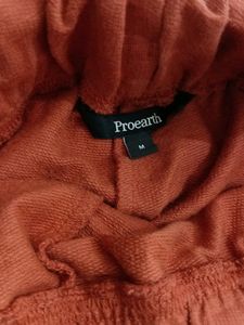 Rust Plain Casual Shorts (Women)