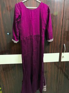 Embroidered Purple Kurta Set