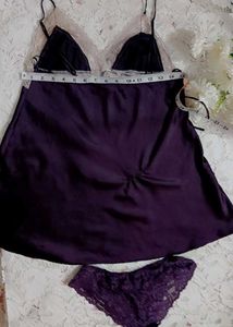 Lace Trimmed Silk Camisole Set