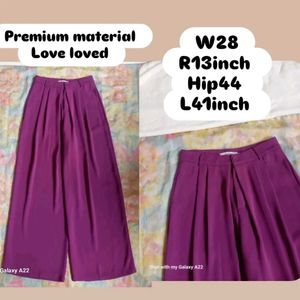 Purple Wide Leg Palazzo Pants