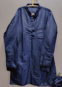 Men's Blue Silk Kurta with pant set
