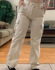 Cream Cargo Pants