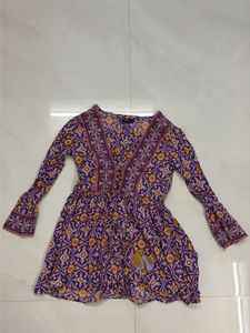 Boho Floral Print Short Peplum Kurti