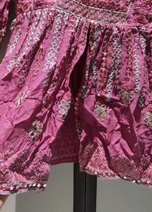 Embroidered Pink one-piece