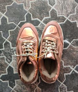 Rose Gold Metallic Sneakers