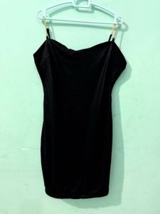 Black Chain Strap Mini Dress