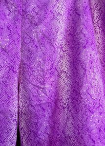 Vibrant Purple Snake Print Flared Pants