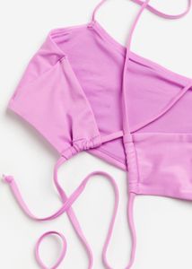 2 bikini tops: H&amp;M lavender + Bali thrift