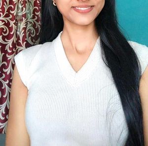 White Knit V-Neck Top