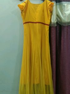 Yellow Anarkali Dress With Dupatta