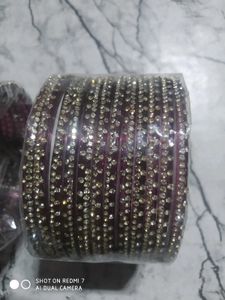 Sparkling Purple Bangles Set