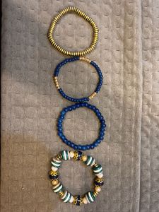 Blue Beads Bracelet (set of 4)