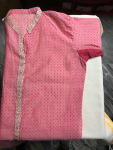 pink kurti with skirt Set