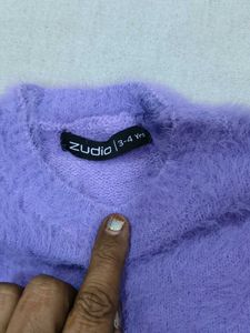 Purple Fuzzy Knit Sweater