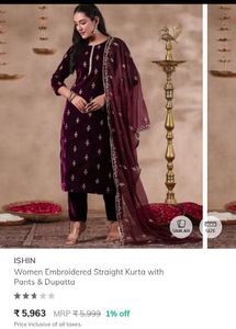 Embroidered Straight Kurta Set