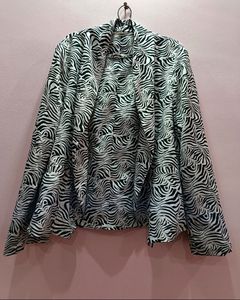 Stylish Zebra Print Blazer