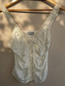 Elegant Embellished Cream Top