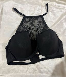 Black Lace Halter Bralette Top