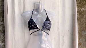 23410. Stylish Bandana Print Bikini Top
