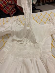 Chic White Puff Sleeve Dress