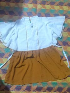 Cute Orange & White Dress