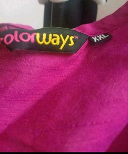 Magenta Embroidered Kurta