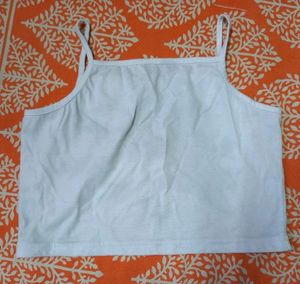 White Spaghetti Strap Crop Top