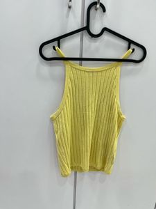 Yellow Ribbed Tank Top