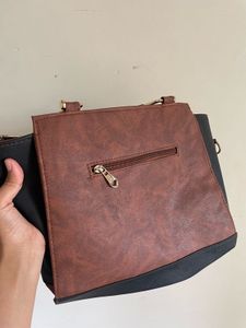 Stylish Two-Tone Handbag