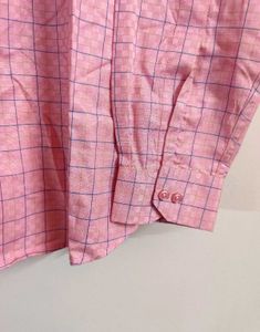 🆕 Men's Pink Plaid Button-Down Shirt