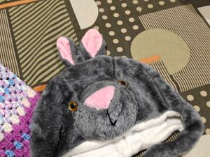 Crocheted Poncho &amp; Animal Hat Set new