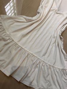 White Lace Trimmed V-Neck tops