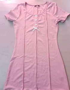 Sweet Pink Button-Up Nightgown