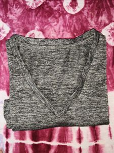 Women's Grey Marl V-Neck T-Shirt