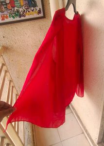 Red Top With Unique Sleeves