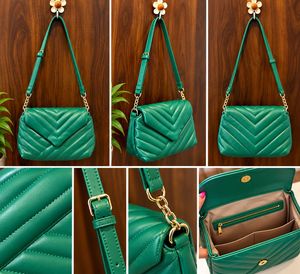 Chic Quilted Green Shoulder Bag