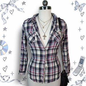 Cute Plaid Button-Up Shirt