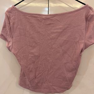 Ribbed V-Neck Crop Top