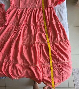 Women's Pink Tiered Kurta with jacket