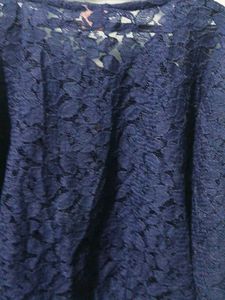 ONLY Navy Lace Bomber Jacket