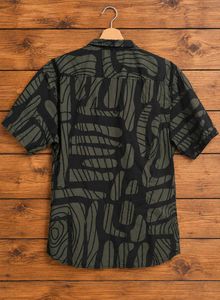 HERE&amp;NOW Men's Green &amp; Black Abstract Printed Casu