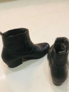 Black Leather Ankle Boots
